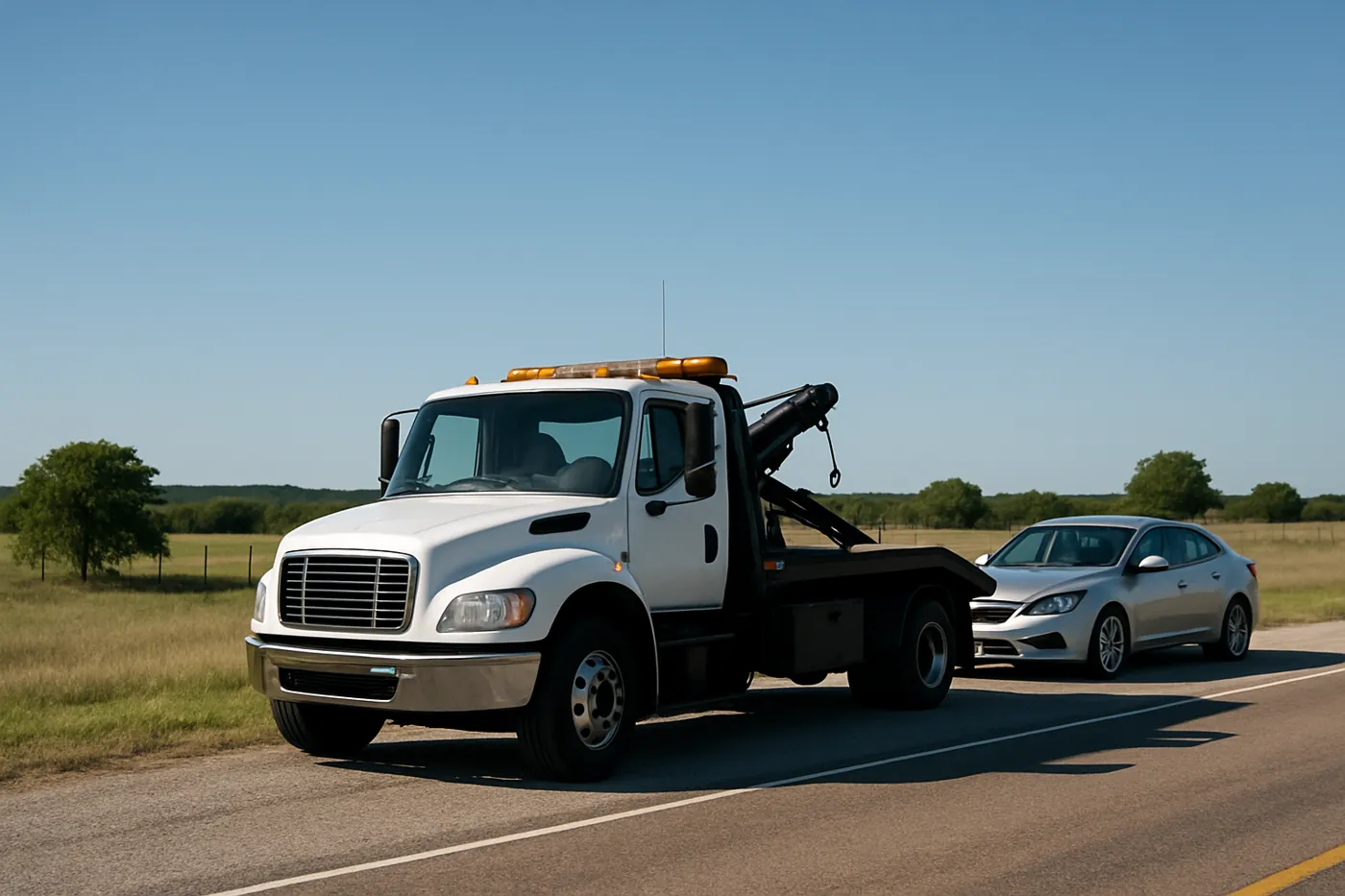 Cedar Hill Towing tow truck on a Cedar Hill, TX road